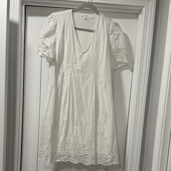 White Eyelet Mini Dress - Picture 1 of 7